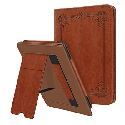 Afbeelding van Fintie Stand Hoes voor 6,8&quot; Kindle Paperwhite (11e generatie 2021) / Signature Edition Premium Kunstleer Beschermhoes met kaartsleuf en draagriem, (*Vintage Bruin)