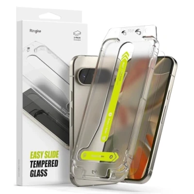 Afbeelding van Ringke Easy Slide Glass Compatibel met Google Pixel 9/9 Pro, Screenprotector installatietool, HD kwaliteit Premium 9H hardheid Breukbestendig Gehard Glas
