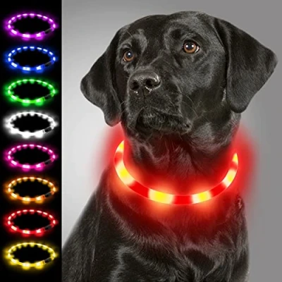 Afbeelding van Joytale LED Halsband, Hondenhalsband met Licht, Oplichtende USB Oplaadbare, Lichtgevende Halsband voor Kleine, Medium en Grote Honden, Rood