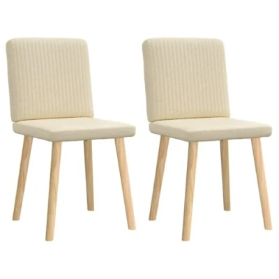 Afbeelding van Eetkamerstoelen 2 st stof crmekleurig