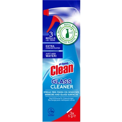 Afbeelding van 4x At Home Glasreiniger Spray Navulling 3 x 5gr