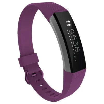 Afbeelding van FitBit Alta HR siliconen bandje met gesp Maat: Large Donkerpaars
