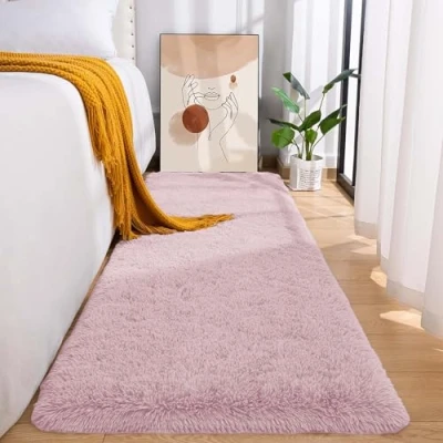 Afbeelding van MOONLIGHT20015 vloerkleden voor de woonkamer pluizig ruig roze slaapkamer, hal loper antislip modern superzacht pluche tapijt, niet pluizend, gemakkelijk schoon te maken