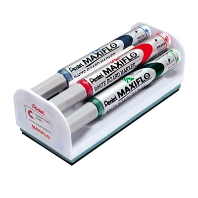Afbeelding van Pentel MaxiFlo Fine Bullet Tip Whiteboard Marker Assorti (Portemonnee van 4)