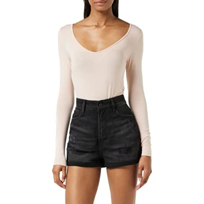 Afbeelding van G Star Tedie Ultra High Shorts voor dames, Zwart (Worn in Tar Black Restored D17274 c526 c271), 27W