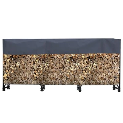 Afbeelding van QUICK STAR Metalen haardhoutrek 272 x 25 95 cm met beschermhoes tuin 1,0 m3 / 1,5 SRM stapelhulp