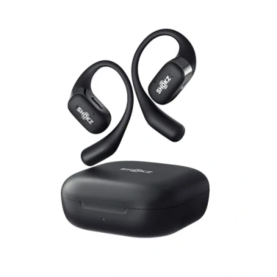 Afbeelding van SHOKZ OpenFit, [Rotterdam Marathon Aanrader] Open Ear True Wireless Bluetooth koptelefoon met microfoon, oordopjes oorhaken, zweetbestendig, snel opladen, 28 uur speeltijd (Zwart)