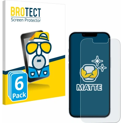 Afbeelding van BROTECT (6 Stuks) Antireflecterende Beschermfolie voor Apple iPhone 14 Anti Glare Screen Protector, Mat, Ontspiegelend