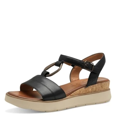 Afbeelding van Tamaris Sandalen met plateauzool, Dames, Maat: 40, Black Schoenen