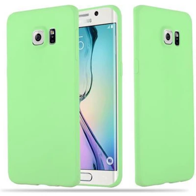 Afbeelding van Cadorabo Hoesje geschikt voor Samsung Galaxy S6 EDGE in CANDY PASTEL GROEN Beschermhoes TPU silicone Case Cover