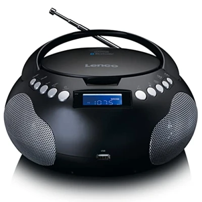 Afbeelding van Lenco SCD 331BK Draagbare Radio/CD/MP3 speler met USB en Bluetooth® Zwart