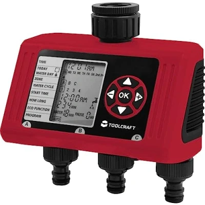 Afbeelding van TOOLCRAFT Easy Trio 2302366 Besproeiingscomputer werkt op batterijen