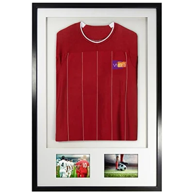 Afbeelding van Vivarti DIY volwassen 3D gemonteerd + dubbel diafragma sportshirt weergaveframe 61 x 91,5 cm zwart frame, witte montage, rugkaart