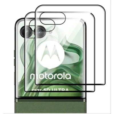 Afbeelding van GIOPUEY [2 stuks pantserbescherming glas compatibel met Motorola Razr 50 Ultra, hoge doorlaatbaarheid, krasbestendig, compatibele hoes, oliebestendig, beschermfolie voor