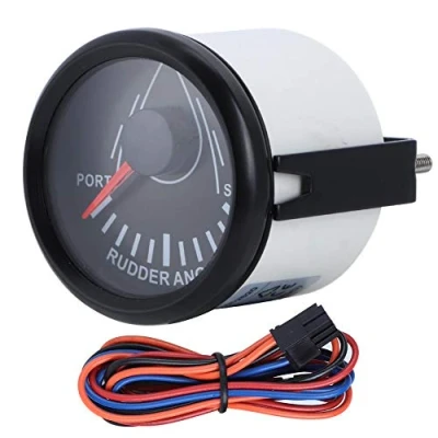 Afbeelding van Yctze Roer Hoek Meter, 52mm Universele Boot Meter Indicator 0 190ohm Signaal met Sensor 9 32 V Backlight Gauge Accessoire voor Yacht (Zwarte Dial Zwarte Cover)
