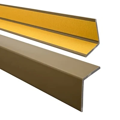 Afbeelding van Quest Hoekprofiel 27x27mm, PVC rubber kunststof hoekprofiel, zelfklevend randbeschermingsprofiel, flexibel hoekbeschermingsprofiel, Messing, 150cm