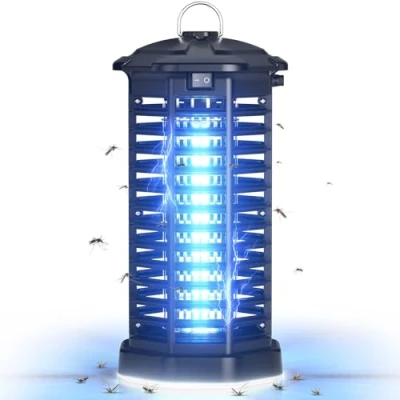Afbeelding van YISSVIC Anti muggenlamp, 4200 V, vliegenbescherming, 15 W, elektrische vliegendoder, met ledverlichting, uv lamp, tegen muggen en andere vliegende insecten, IPX4, voor binnen buiten