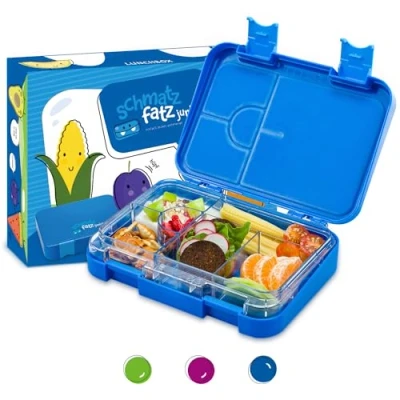 Afbeelding van Schmatzfatz junior kinder lunchbox, broodtrommel met variabele vakken (blauw)