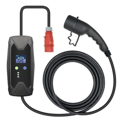 Afbeelding van Mobiele lader 22 kW 5 Meter 32A 3 Fase 380v krachtstroom Thuislader (CEE stekker rood)