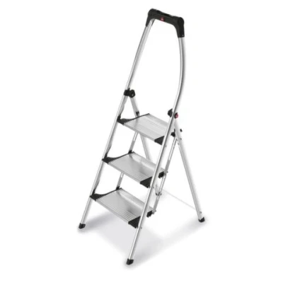 Afbeelding van Hailo trapladder Comfort Plus, 3 treden, grijs