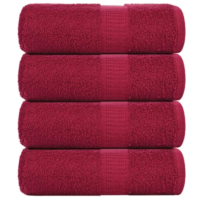 Afbeelding van vidaXL Gastendoekjes 4 st 30x50 cm 360 g/m² 100% katoen bordeauxrood