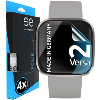 Afbeelding van 3D Screenprotector voor Fitbit Versa 2 [4 stuks smart engineered] Volledig dekkende, transparante screenprotector, vriendelijk beschermhoesjes, Geen glas maar TPU folie