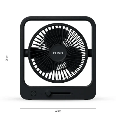 Afbeelding van FlinQ Coolcube Tafelventilator Draadloos Oplaadbaar Aanpasbare snelheden Wit