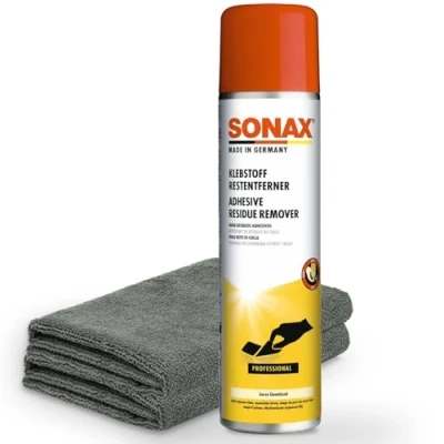 Afbeelding van Sonax Lijmverwijderaar, 0,4 l + 2 x detailmate Edgeless microvezeldoek, 40 cm, 380 g/m², voor autolak, metaal, glas, kunststof