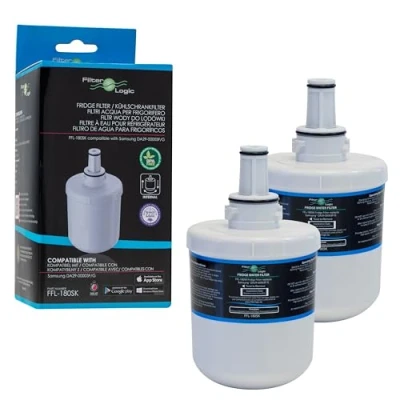 Afbeelding van FilterLogic FFL 180SK 2 pack waterfilters compatibel met Samsung HAFIN2/EXP, DA29 00003G, HAFIN2, HAFIN1/EXP, HAFIN1, 00003F HAFIN, DA97 06317A interne filter voor koelkast