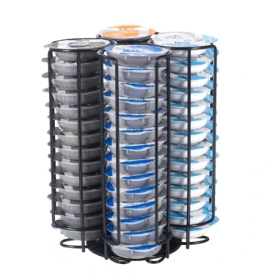 Afbeelding van SYSYLY Koffie Capsulehouder, Capsuledispenser voor 52 Tassimo Capsules, Draaibare Houder Koffiecups,Koffiepad houder, koffiecapsulehouder Opslag, Antislip Basis, Zwart