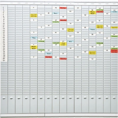 Afbeelding van FRANKEN PV SET5 T kaartenbord, jaarplanner voor 15 maanden plus index, 100,8 x cm, 16 dragers, 50 sleuven,