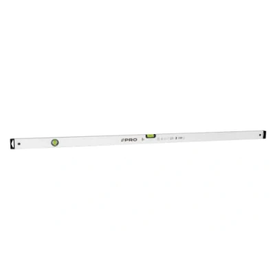 Afbeelding van PRO600 waterpas 150cm met 2% helling Ergonomisch profiel en ERS+ (Easy Reading System) Nauwkeurige Anti Shock Absorber eindkappen Witte kleur