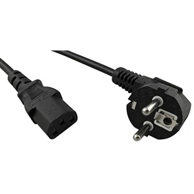 Afbeelding van Naths Hardware® IEC Kabel 1,8m stekker haaks op beschermend contact 1 Stuk zwart PC Voedingskabel 3 pins C13 voor Computerscherm Projector Stromkabel apparaten