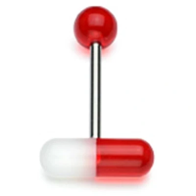 Afbeelding van Tongpiercing UV pill rood