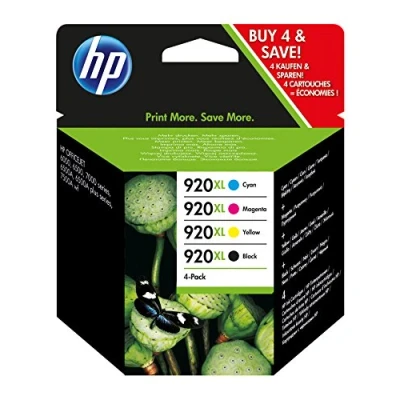 Afbeelding van Originele HP C2N92AE / 920XL, voor OfficeJet 6000 Wireless 4X premium printercartridge, zwart, cyaan, magenta, geel, 1x 1200, 3x 700 pagina&#039;s, 32 &amp; 8 ml