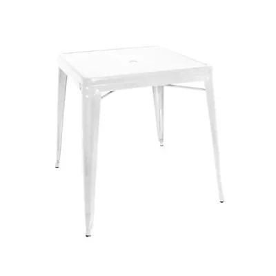 Afbeelding van Bolero Bistro Vierkante Stalen Tafel Wit 668 mm (enkel) GC869