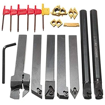Afbeelding van EsportsMJJ 7 stuks 12 mm schacht draaibank set boorstang draaigereedschaphouder kit met carbide inzetstukken