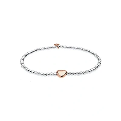 Afbeelding van Elli HERZ Liebe Kugeln Armband, Dames, Maat: 18, Silber