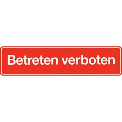 Afbeelding van Metafranc Plakbord &quot;Betreten verboten&quot; 200 x 48 mm/Beschildering/Informatiebord/Deurbord/Verbodsbord/Toegang verbod/Markering van de grond/Commerciële markering / 500710