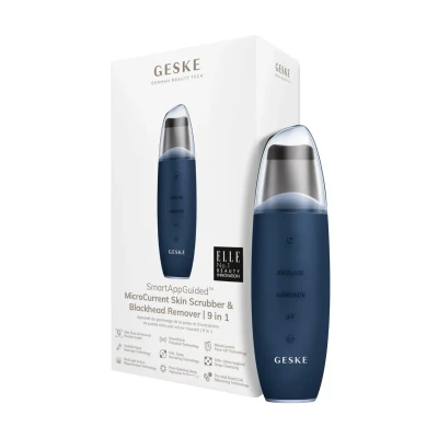 Afbeelding van GESKE SmartAppGuided™ MicroCurrent Skin Scrubber &amp; Blackhead Remover 9 in 1 Tools huidverzorging Gezichtsreiniging Anti aging en reiniging Professionele facelift Mee eter verwijderaar