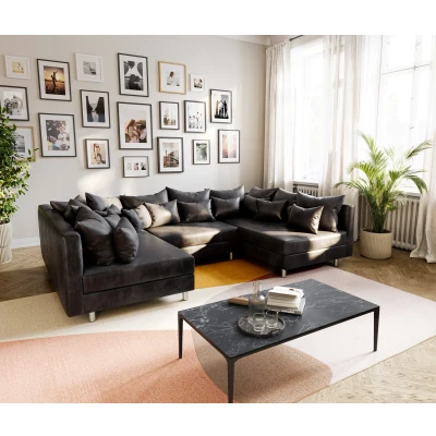 Afbeelding van bank Clovis antraciet antiek woonlandschap modulaire