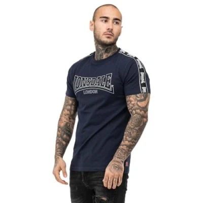 Afbeelding van Lonsdale Normale Passform Vementry Tshirt print, Heren, Maat: XL, Navy black white