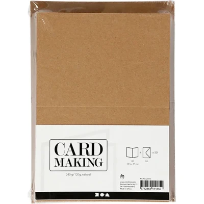 Afbeelding van Creativ Company Kaarten en Enveloppen Naturel, 50 Sets