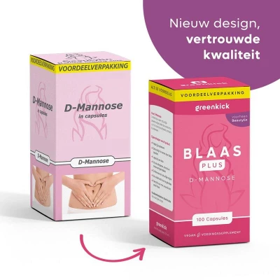 Afbeelding van Greenkick Blaas Plus D mannose Capsules 100CP
