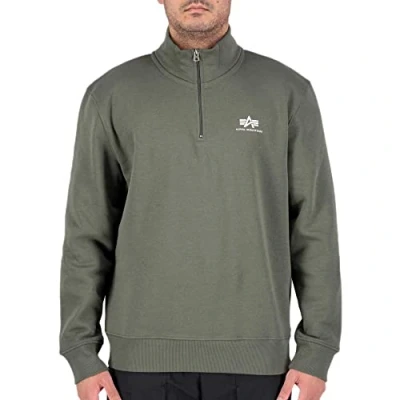 Afbeelding van Alpha Industries SL met halve rits voor heren Dark Olive