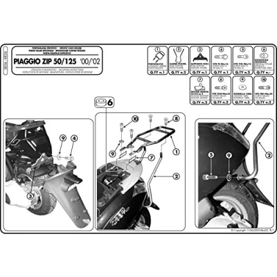 Afbeelding van GIVI SR56 Topkofferrek Monolock/Key Piaggio Zip 50 125 (00 12)