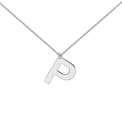 Afbeelding van Heart to Get Grote Letter P Ketting Zilver