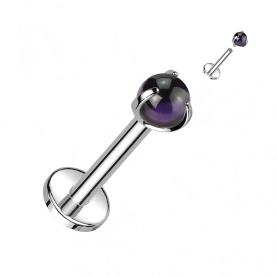 Afbeelding van piercing natuursteen met claw Amethyst