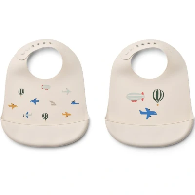 Afbeelding van Liewood siliconen slabbetjes tilda aviator ecru 2st