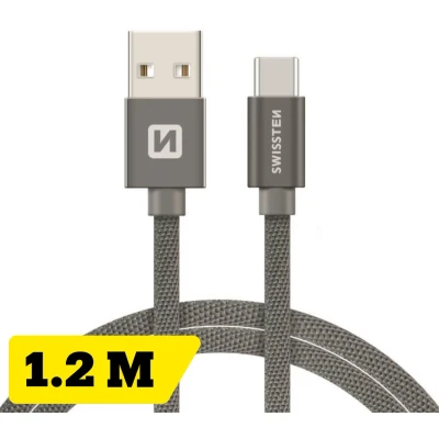Afbeelding van Swissten USB C naar A Kabel 1.2M Grijs